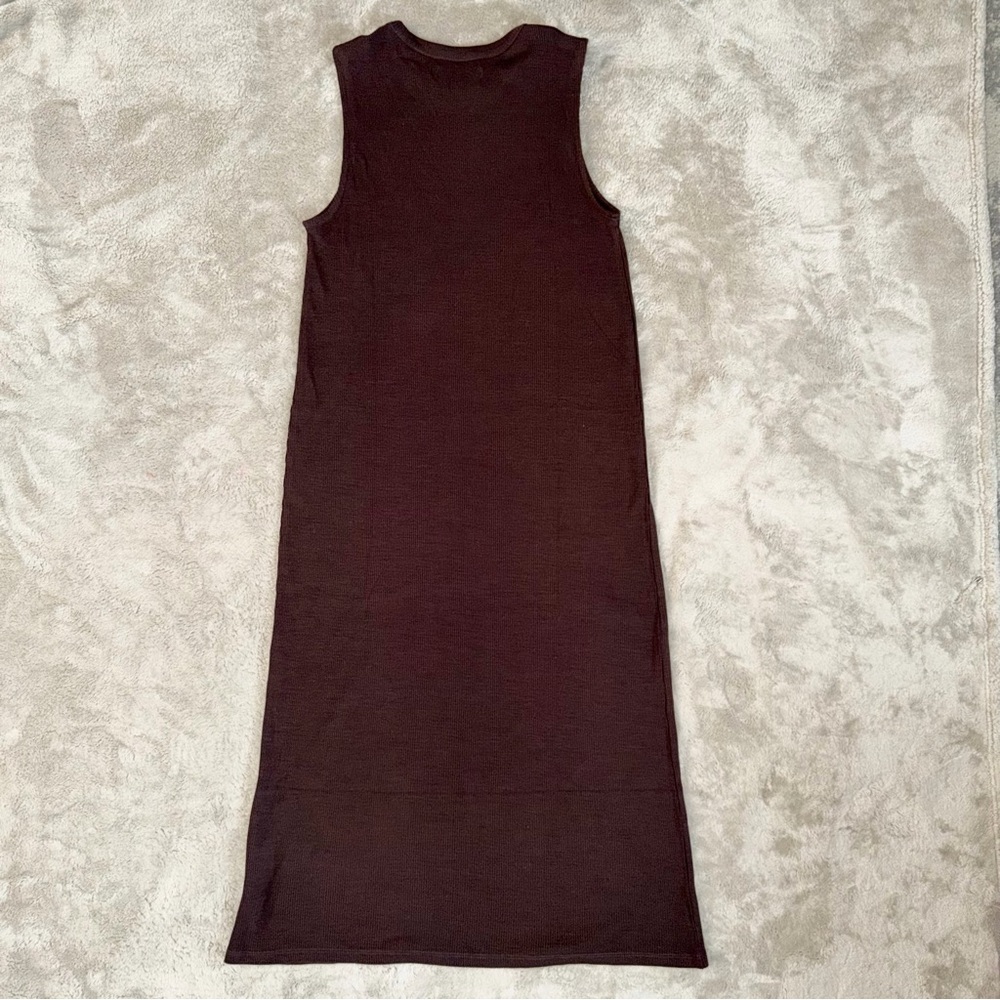 Unbound Merino Women's Rib Knit Merino Sleeveless Dress Size Small In Espresso - Picture 5 of 9